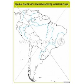 2915 Mapa Ameryki Południowej konturowa