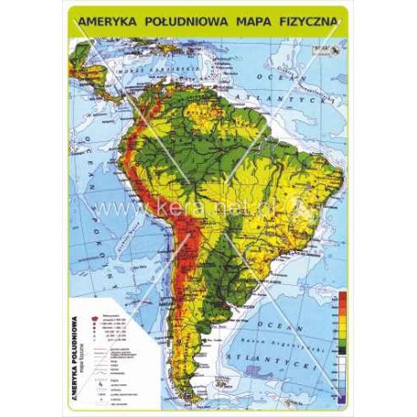 458 Ameryka Południowa - Mapa fizyczna