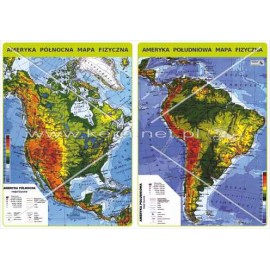 3228 Mapa fizyczna - Ameryka Północna, Południowa
